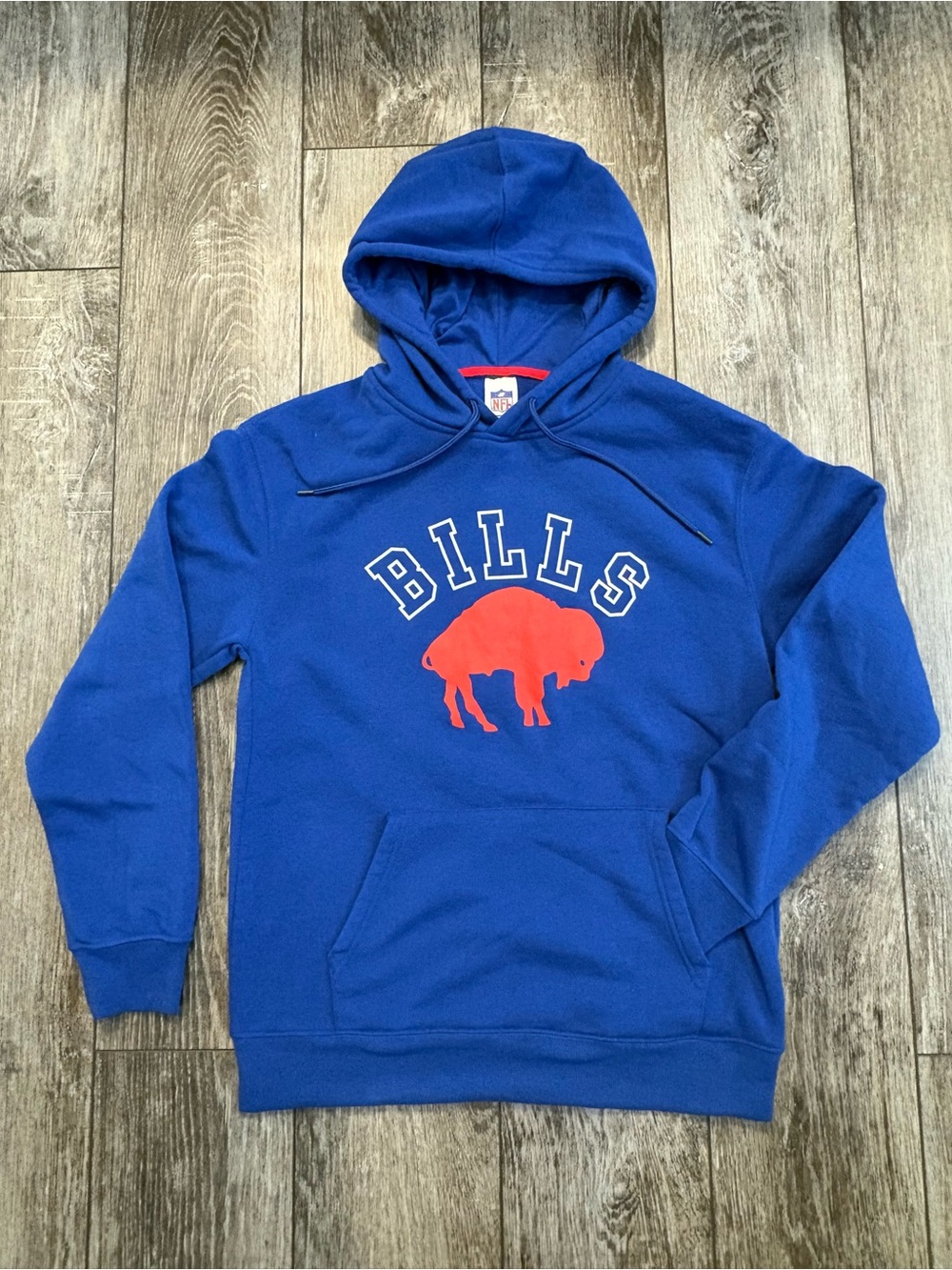 ❤️🏈💙NFL Buffalo Bills Blue Hooded Sweatshirt with Red Buffalo Logo- Size Small